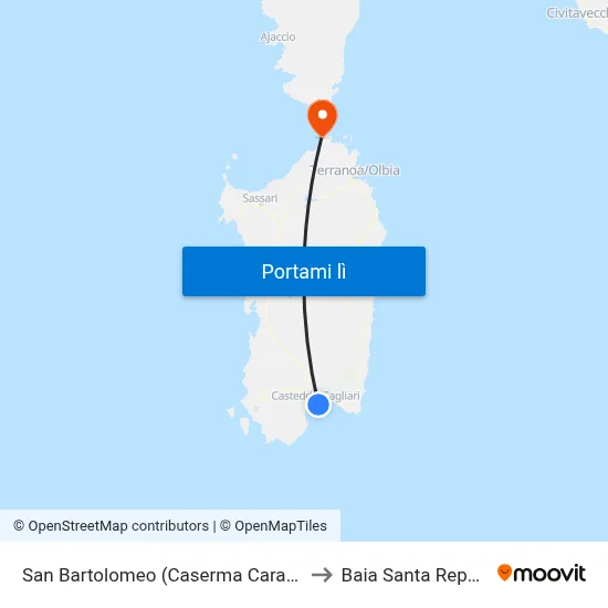 San Bartolomeo (Caserma Carabinieri) to Baia Santa Reparata map