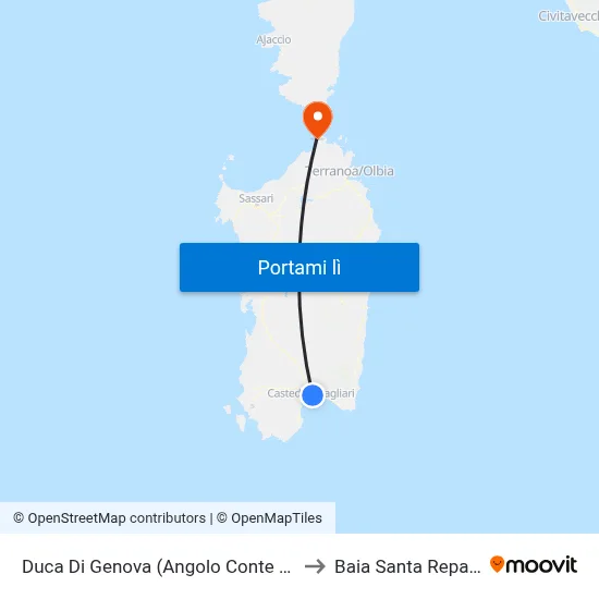 Duca Di Genova (Angolo Conte Verde) to Baia Santa Reparata map