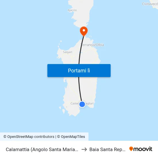 Calamattia (Angolo Santa Maria Chiara) to Baia Santa Reparata map