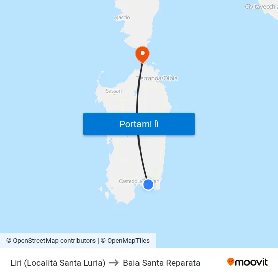 Liri (Località Santa Luria) to Baia Santa Reparata map