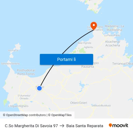 C.So Margherita Di Savoia 97 to Baia Santa Reparata map