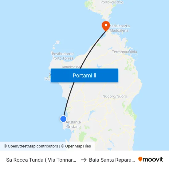 Sa Rocca Tunda ( Via Tonnara ) to Baia Santa Reparata map