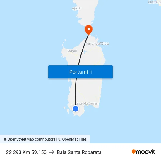 SS 293 Km 59.150 to Baia Santa Reparata map
