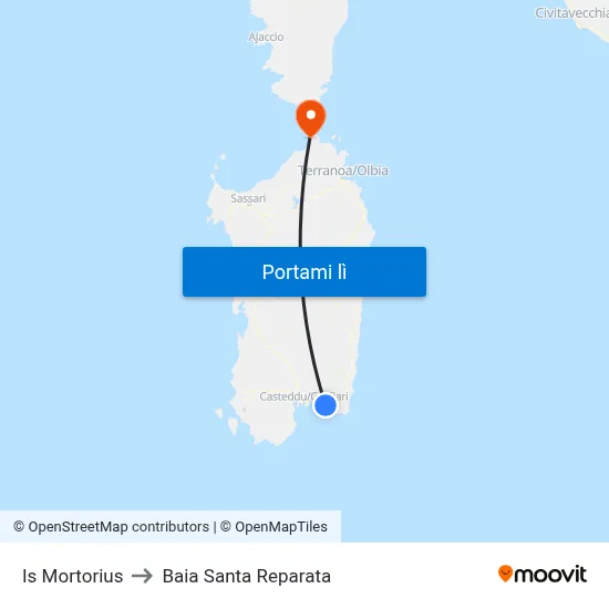 Is Mortorius to Baia Santa Reparata map