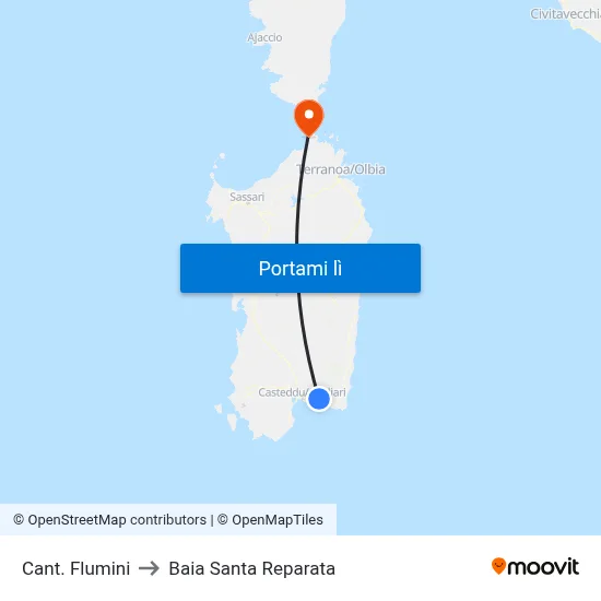Cant. Flumini to Baia Santa Reparata map