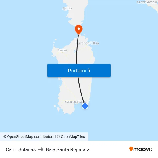 Cant. Solanas to Baia Santa Reparata map