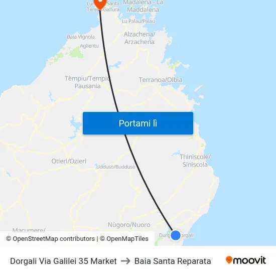 Dorgali Via Galilei 35  Market to Baia Santa Reparata map