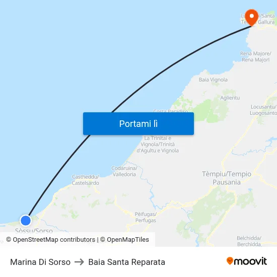 Marina Di Sorso to Baia Santa Reparata map