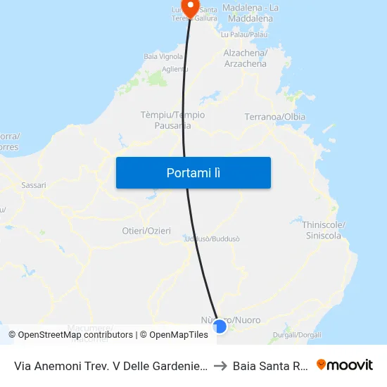 Via Anemoni Trev. V Delle Gardenie E V. Delle Rose to Baia Santa Reparata map