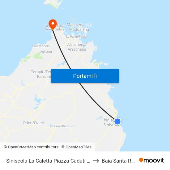 Siniscola La Caletta Piazza Caduti Del Mare Fr.11 to Baia Santa Reparata map