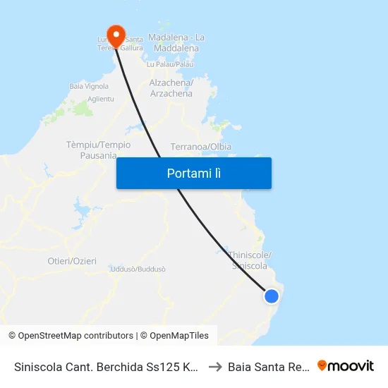 Siniscola Cant. Berchida Ss125 Km 241.6 Sud to Baia Santa Reparata map