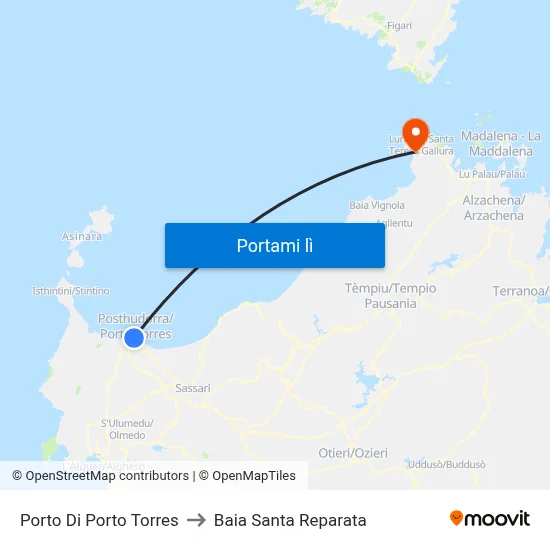 Porto Di Porto Torres to Baia Santa Reparata map