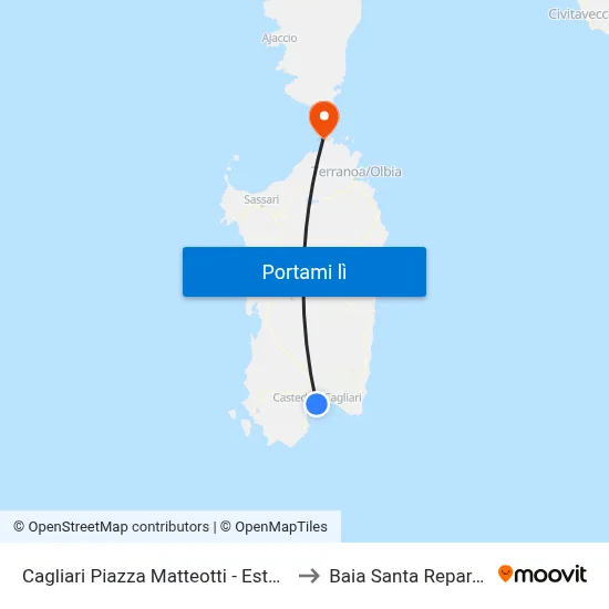 Cagliari Piazza Matteotti - Esterno to Baia Santa Reparata map