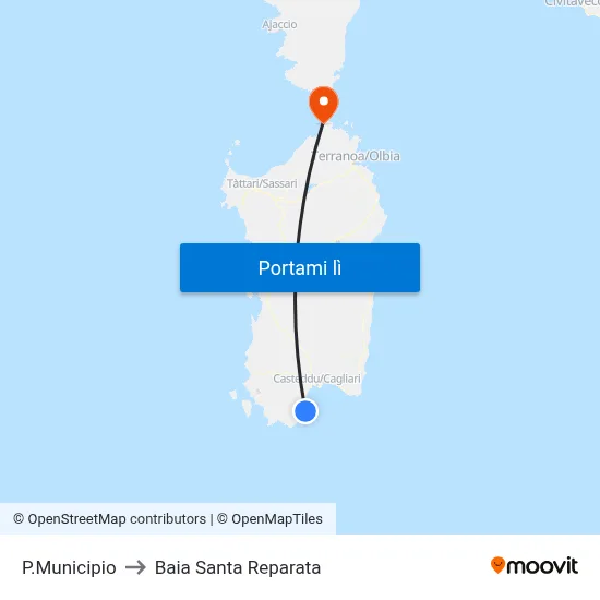 P.Municipio to Baia Santa Reparata map