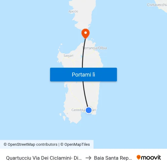 Quartucciu Via Dei Ciclamini- Diverland to Baia Santa Reparata map