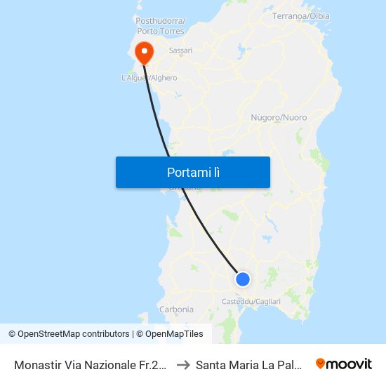 Monastir Via Nazionale Fr.240 to Santa Maria La Palma map