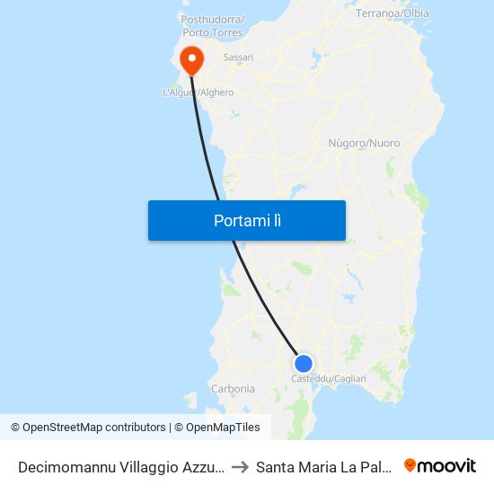 Decimomannu Villaggio Azzurro to Santa Maria La Palma map