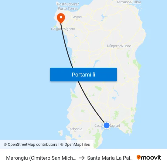 Marongiu (Cimitero San Michele) to Santa Maria La Palma map