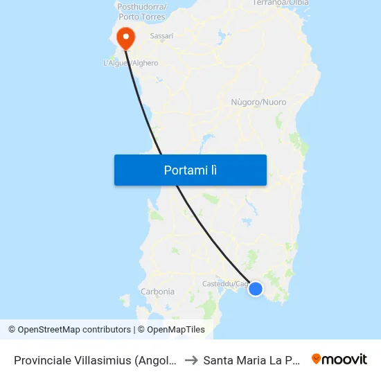 Provinciale Villasimius (Angolo Liri) to Santa Maria La Palma map