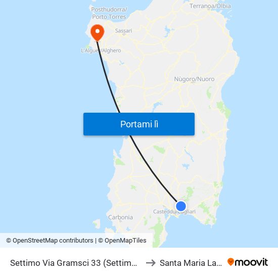 Settimo Via Gramsci 33 (Settimo San Pietro) to Santa Maria La Palma map