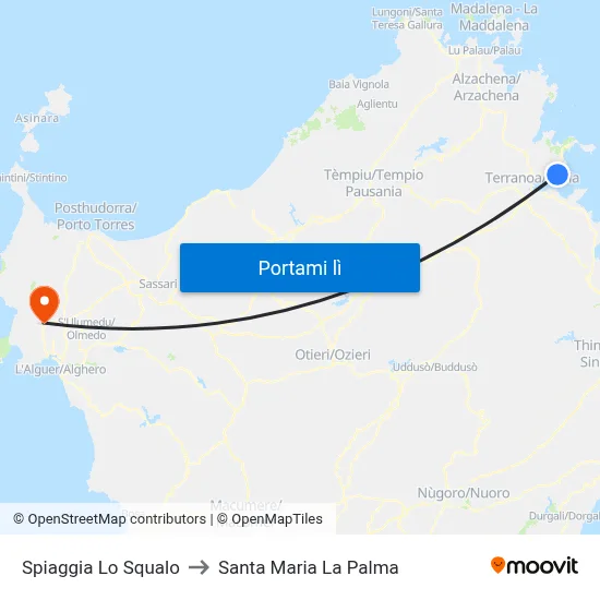 Spiaggia Lo Squalo to Santa Maria La Palma map