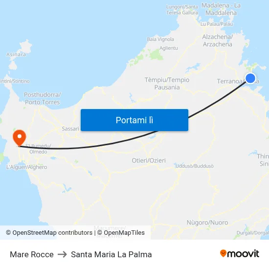 Mare Rocce to Santa Maria La Palma map