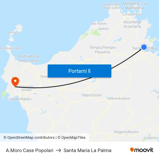A.Moro Case Popolari to Santa Maria La Palma map