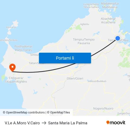 V.Le A.Moro V.Cairo to Santa Maria La Palma map