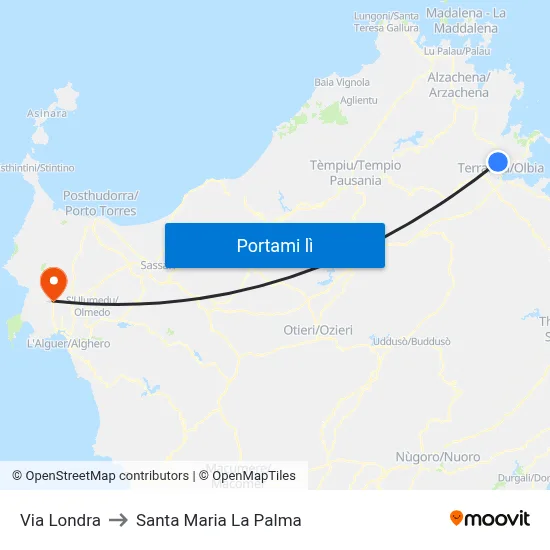 Via Londra to Santa Maria La Palma map