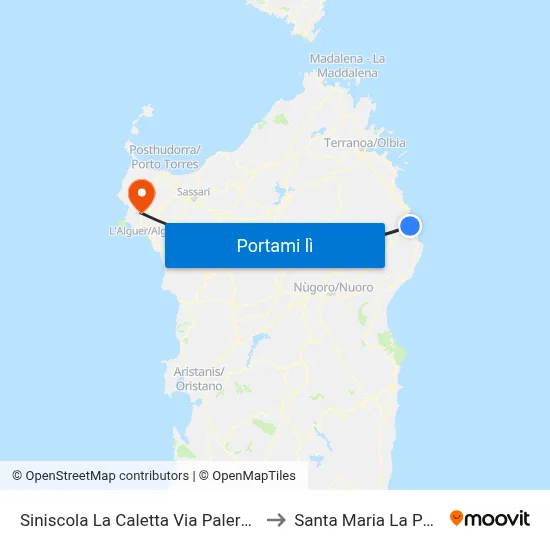 Siniscola La Caletta Via Palermo 24 to Santa Maria La Palma map