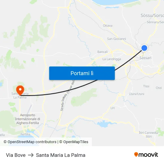 Via Bove to Santa Maria La Palma map