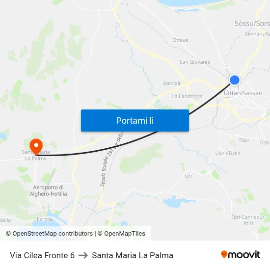 Via Cilea Fronte 6 to Santa Maria La Palma map