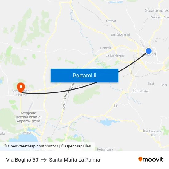Via Bogino 50 to Santa Maria La Palma map