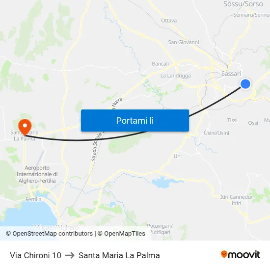 Via Chironi 10 to Santa Maria La Palma map