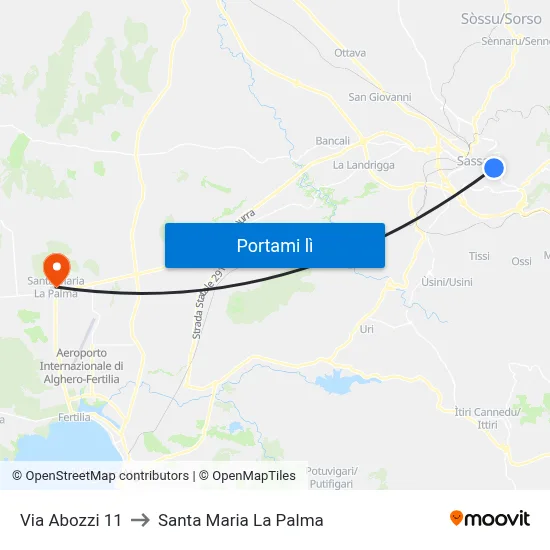Via Abozzi 11 to Santa Maria La Palma map