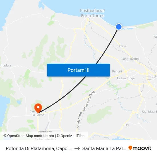Rotonda Di Platamona, Capolinea to Santa Maria La Palma map