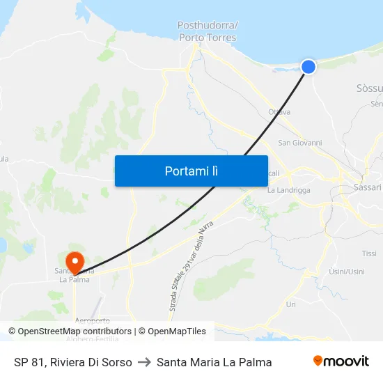SP 81, Riviera Di Sorso to Santa Maria La Palma map