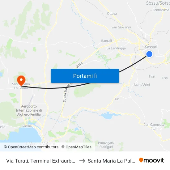 Via Turati, Terminal Extraurbano to Santa Maria La Palma map