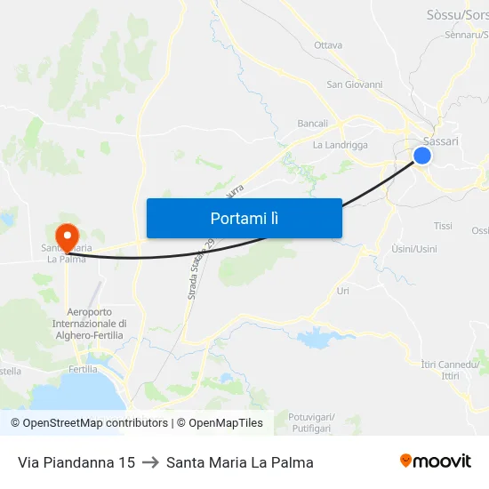 Via Piandanna 15 to Santa Maria La Palma map