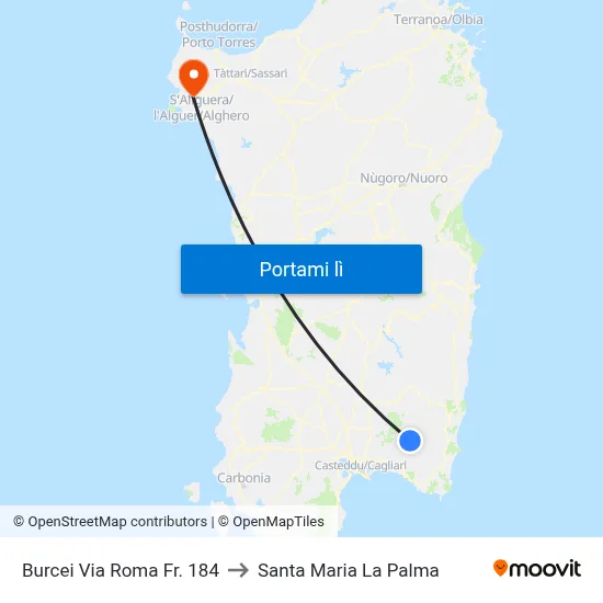 Burcei Via Roma Fr. 184 to Santa Maria La Palma map