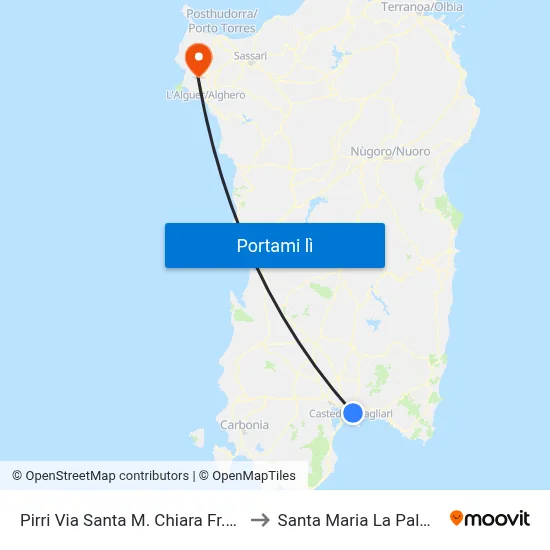 Pirri Via Santa M. Chiara Fr.76 to Santa Maria La Palma map