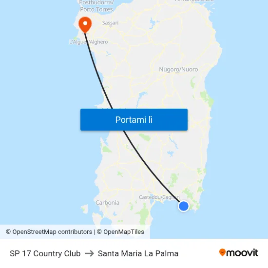 SP 17 Country Club to Santa Maria La Palma map