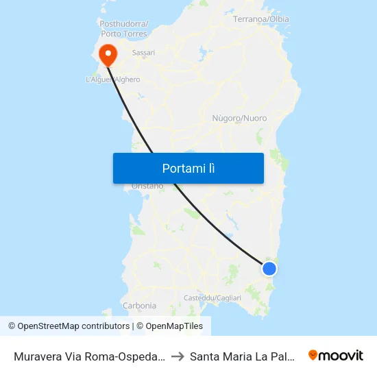 Muravera Via Roma-Ospedale to Santa Maria La Palma map