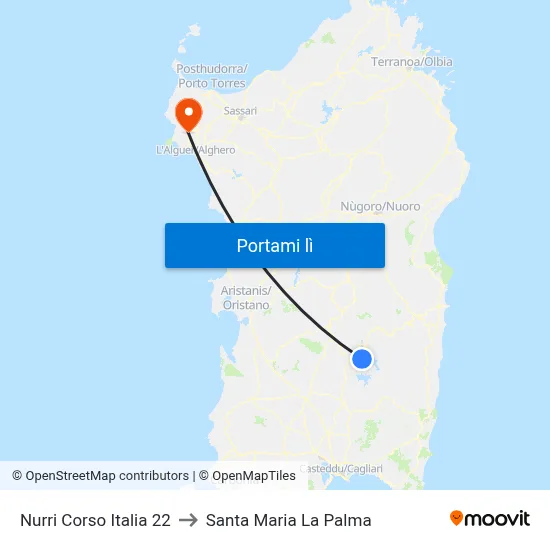 Nurri Corso Italia 22 to Santa Maria La Palma map