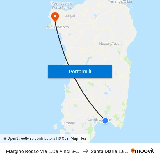 Margine Rosso Via L.Da Vinci 9-Distributore to Santa Maria La Palma map