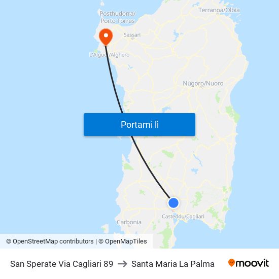 San Sperate Via Cagliari 89 to Santa Maria La Palma map