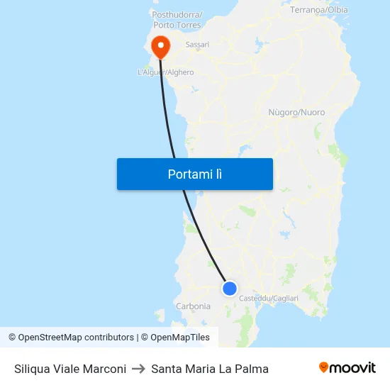 Siliqua Viale Marconi to Santa Maria La Palma map