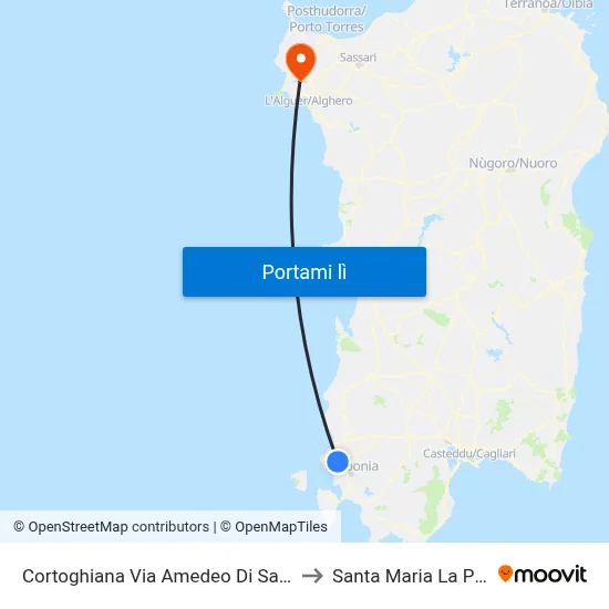 Cortoghiana Via Amedeo Di Savoia 29 to Santa Maria La Palma map