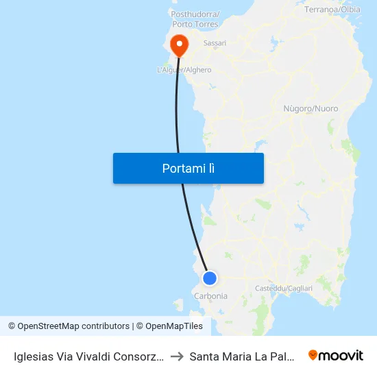 Iglesias Via Vivaldi Consorzio to Santa Maria La Palma map