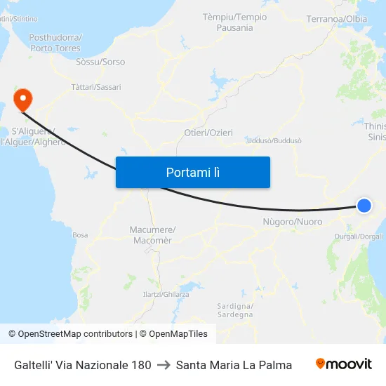 Galtelli' Via Nazionale 180 to Santa Maria La Palma map